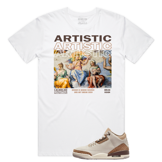 Artistic View Tee (White/Brown)