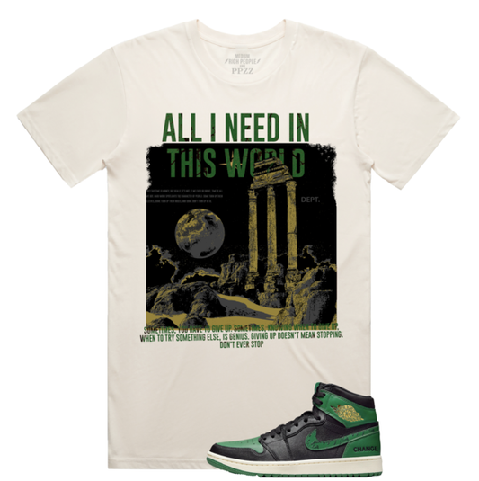 This World Tee (Natural/Grn)