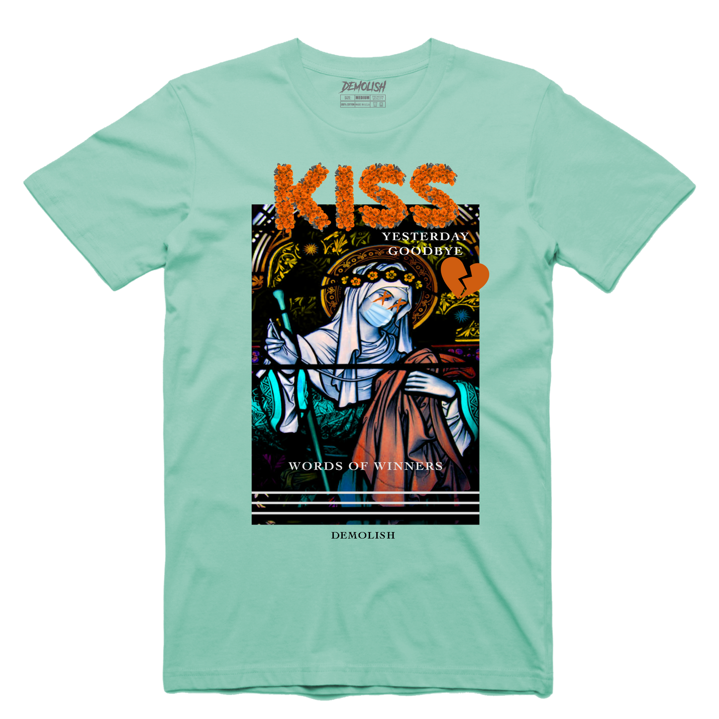 Kiss Yesterday Tee (Mint/Org) /D4