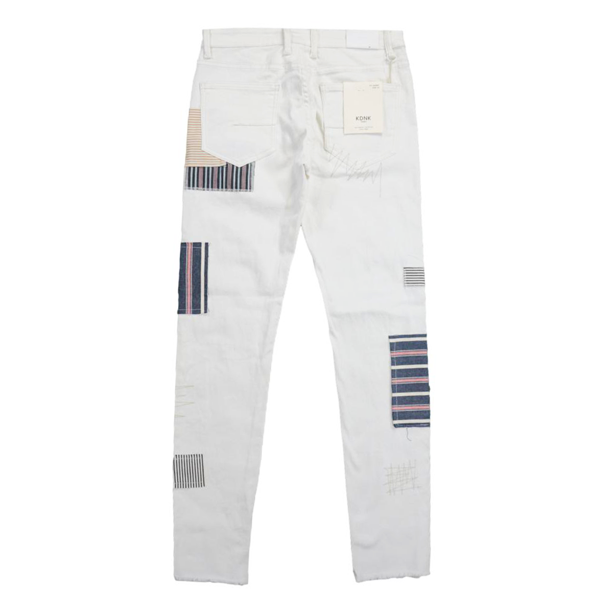Stripe & Denim Patch Jeans (Wte) /C2