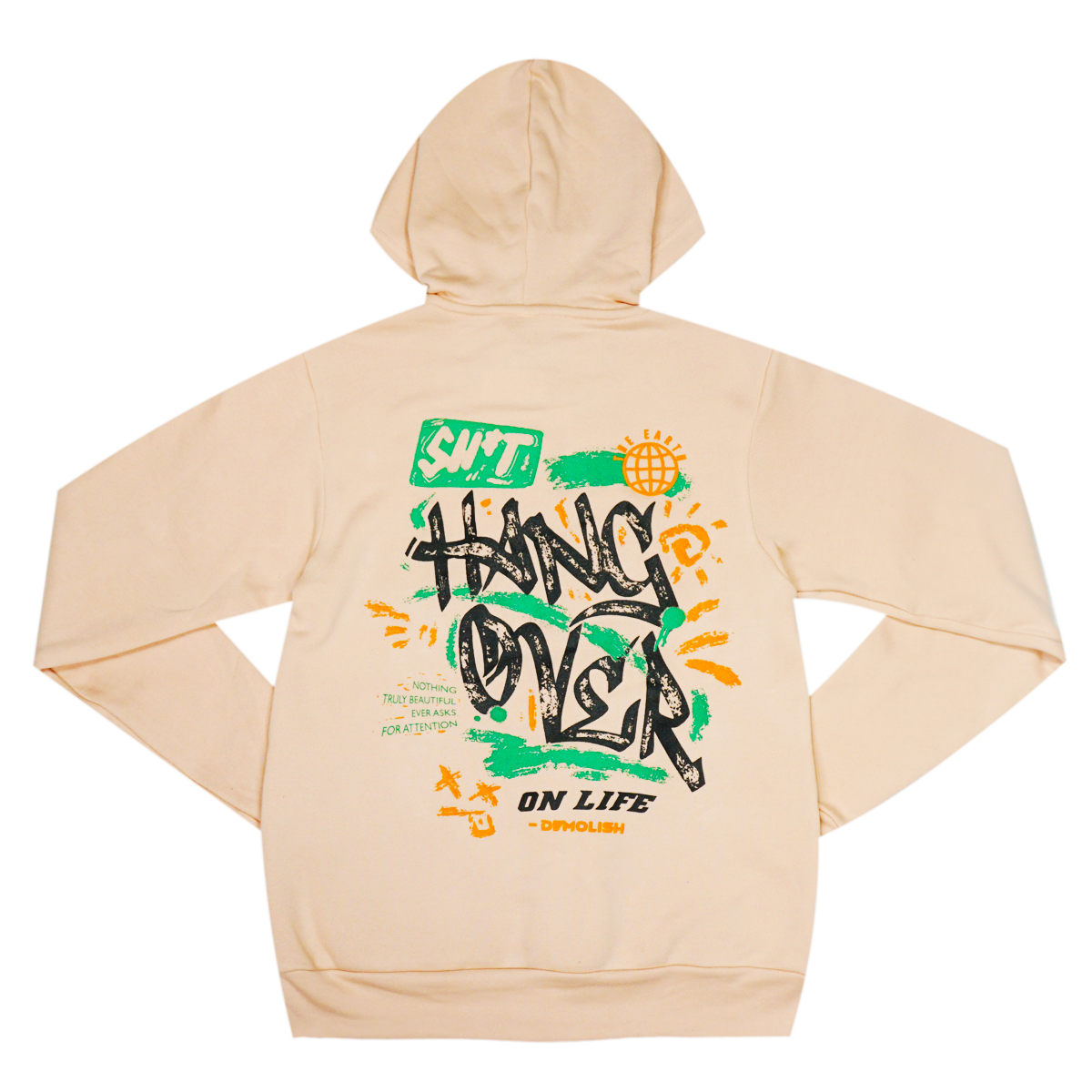 Hang Over On Life Hoodie (Peach/Olive/Org) /C7